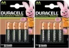Duracell AA Akkumulátor 1300 mAh Újratölthető Elem, 8 Darab NiMH, 1.2 V, HR6/DC1500, STILO/MIGNON