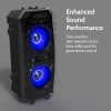 i-box Party Speaker 120W hordozható Bluetooth boombox mikrofonnal, RGB fényekkel, beépített FM rádióval, AUX bemenettel, SD/USB lejátszással