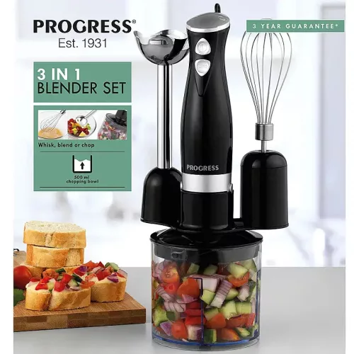 Progress 3 az 1-ben Multifunkciós Blender, Mixer, Aprító - 350 W, fekete
