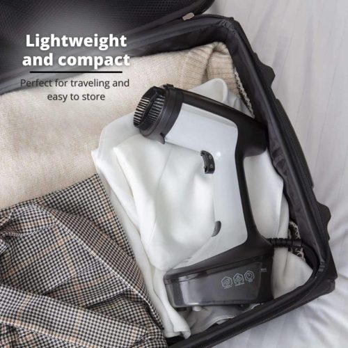 Swan SI12022N Hordozható Ruhagőzölő, Fekete, 1500W Teljesítmény, 300ml Vízkapacitás, 25g/perc Gőztermelés, Kerámia Bevonatú Gőzpanel, Szag- és Baktériumeltávolító