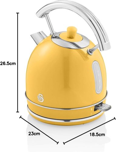 Swan Retro Vintage Design Elektromos Vízforraló 1.8L 3000W Sárga