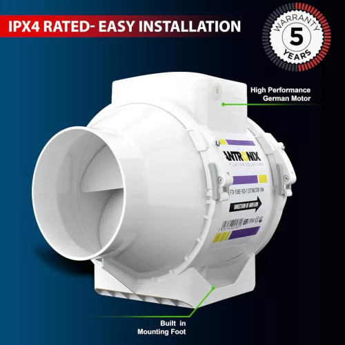 Fantronix 187 m³/h Magas Sebességű Fürdőszobai Szellőztető Ventilátor