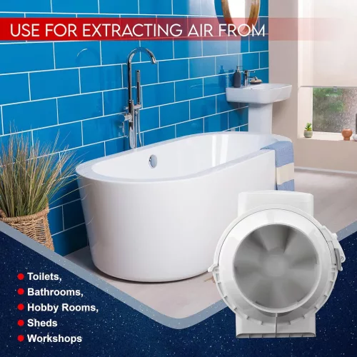 Fantronix 187 m³/h Magas Sebességű Fürdőszobai Szellőztető Ventilátor