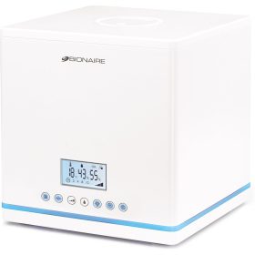   Bionaire BU7500-050 Digitális Ultrahangos Párásító, 28 m², 2.7L, 4.8 L/24 óra, 220V, Időzítővel, Érintésvezérlés, Fehér