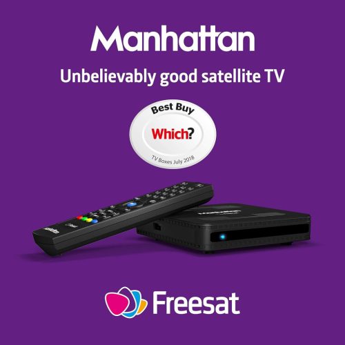 Manhattan SX Freesat HD Box, Fekete, 170+ Csatorna, 457g