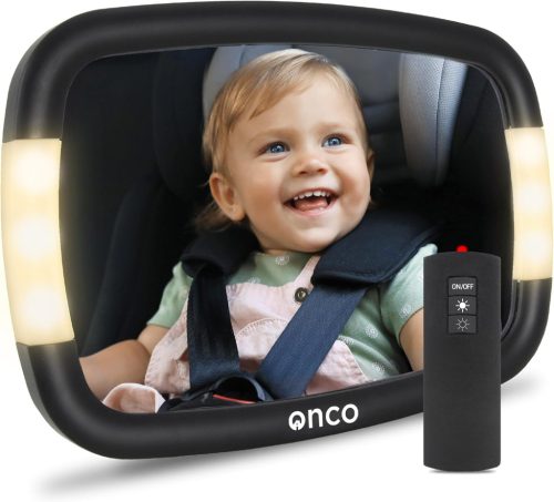 Onco LED Baba Visszapillantó Tükör 2 Fény Móddal és 360°-os Állíthatósággal