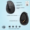 Logitech Lift Vertikális Ergonomikus Egér - Vezeték nélküli, Optikai, Jobbkezes
