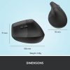 Logitech Lift Vertikális Ergonomikus Egér - Vezeték nélküli, Optikai, Jobbkezes