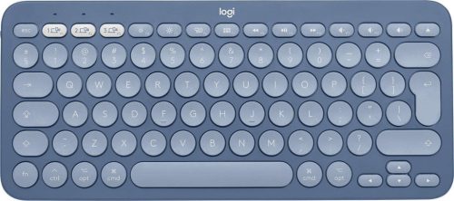 Logitech K380 Multi-Device Bluetooth Billentyűzet Mac-hez, QWERTZ, 3 Eszköz Easy-Switch, Multimédia Gombok, 2×AAA, 24 Hónap Üzemidő, Kék