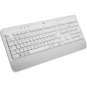   Logitech Signature K650 Vezeték Nélküli Billentyűzet, Csuklótámasz, Numerikus, BLE Bluetooth,, QWERTY UK, Fehér