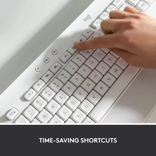 Logitech Signature K650 Vezeték Nélküli Billentyűzet, Csuklótámasz, Numerikus, BLE Bluetooth,, QWERTY UK, Fehér