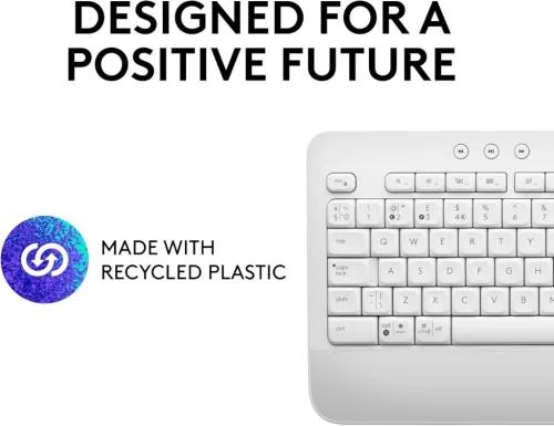 Logitech Signature K650 Vezeték Nélküli Billentyűzet, Csuklótámasz, Numerikus, BLE Bluetooth,, QWERTY UK, Fehér