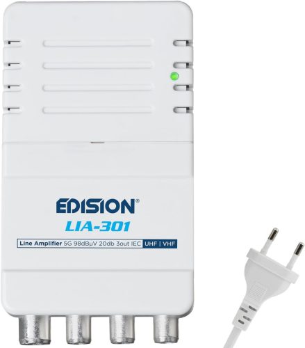 Edision LIA-301 Beltéri TV Antenna Erősítő 5-20dB 98dBmV 5G LTE szűrővel