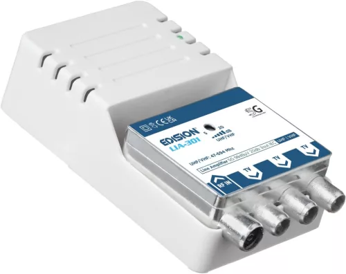 Edision LIA-301 Beltéri TV Antenna Erősítő 5-20dB 98dBmV 5G LTE szűrővel