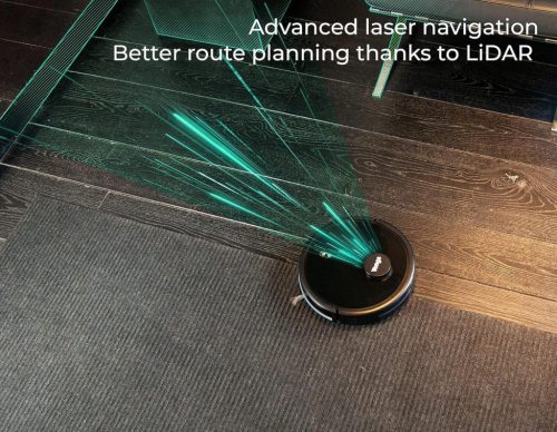 Venga! VG RVC 3002 BK Robotporszívó, Lézer Navigáció, Wi-Fi Kapcsolat, 2300 Pa Szívóerő, 6 Tisztítási Mód, 3200 mAh Akkumulátor, Fekete