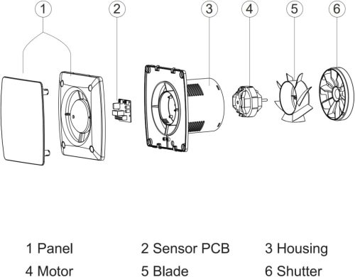 STERR LFS120-Q Fürdőszobai Ventilátor, 120 mm, 160 m³/h, 16 W, 220-240 V, 50 Hz, Golyóscsapágyas Motor, Visszacsapó Csappantyú, IPX4, Fehér