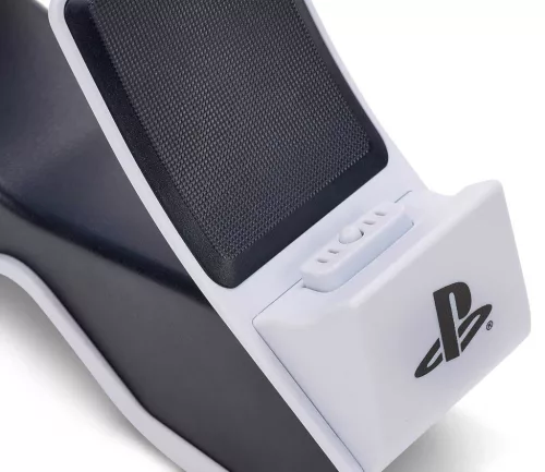PowerA DualSense Kontroller Töltőállomás, PS5, Két Vezeték Nélküli Kontroller Egyidejű Töltése, LED Jelzés, Hálózati Adapter, Fehér