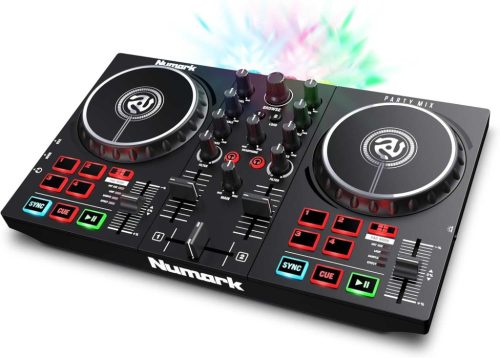 Numark Party Mix DJ Controller LED fényekkel, 2 deckkel és beépített audio interfésszel