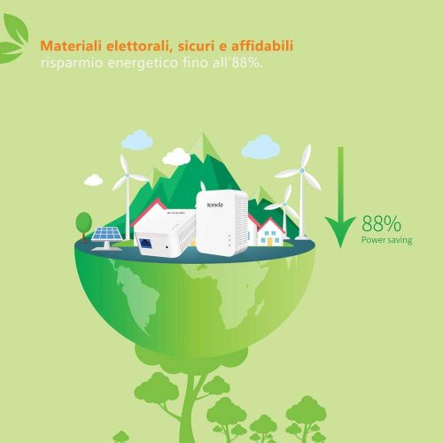 Tenda PH3 Powerline Kit 1000 Mbps - 2 Gigabites Ethernet Portos Adapter - Fekete