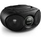 Philips Hordozható CD Lejátszó Boombox Rádió, MP3/CD-R/RW kompatibilis, USB/Fejhallgató Jack/AUX Bemenet, Dinamikus Basszuskiemeléssel, Fekete
