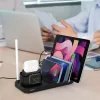 SooPii Töltődokkoló 6-az-1, 5 Kábel, 18W Gyors Töltés, Mobiltelefonokhoz és Tabletekhez és Airpodhoz, Fekete
