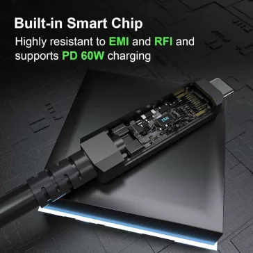   FIBBR CC USB C–USB C Optikai Kábel, 15 méter, 10 Gbit/s, USB 3.2 Gen2, DP 1.4, PD 60 W, Cat 8, Hajlításálló, EMI Védelem, Monitor, Mini PC, Webkamera