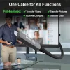 FIBBR CC USB C–USB C Optikai Kábel, 15 méter, 10 Gbit/s, USB 3.2 Gen2, DP 1.4, PD 60 W, Cat 8, Hajlításálló, EMI Védelem, Monitor, Mini PC, Webkamera