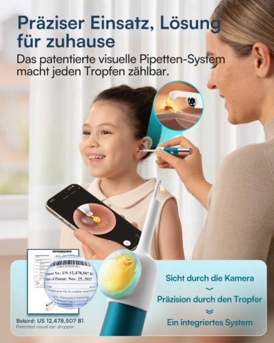 BEBIRD EarSight Ultra Fültisztító És Ápoló Készülék, 1920P HD Kamera, 5G WiFi, Rugalmas Otoscope, 5 Cserélhető Fej, Szilikon, ENT Otthonra, Óceán Kék
