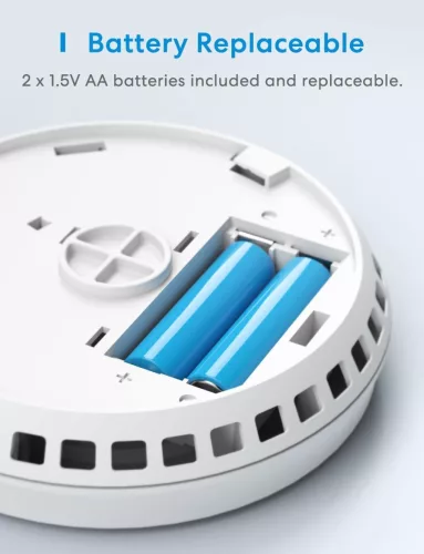 Meross GS559A Smart Füstérzékelő, WiFi Füst És Hő Riasztó, 85 dB, Alacsony Elemfeszültség Jelzés, Összekapcsolható 16 Eszközig, Apple HomeKit, SmartThings