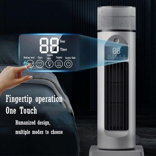 KTELI Penge Nélküli Torony Ventilátor, 6 Sebesség, 120° Oszcilláció, Csendes Hűtés, Modern Dizájn, 34.5 cm x 12 cm, Fehér