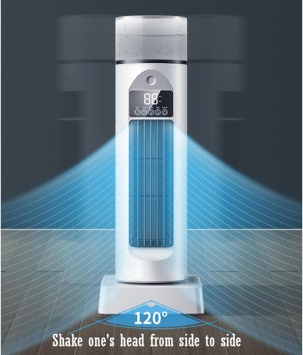 KTELI Penge Nélküli Torony Ventilátor, 6 Sebesség, 120° Oszcilláció, Csendes Hűtés, Modern Dizájn, 34.5 cm x 12 cm, Fehér