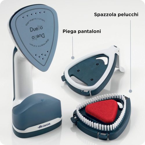Ariete 6246 Duetto Gőzölős Vasaló, 1000W, 0.18L Tartály, Két Funkciós Használat, 180°-ban Forgatható Fej, Gyors Fűtési Idő, Fehér/Kék