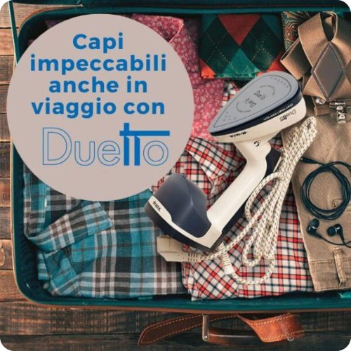 Ariete 6246 Duetto Gőzölős Vasaló, 1000W, 0.18L Tartály, Két Funkciós Használat, 180°-ban Forgatható Fej, Gyors Fűtési Idő, Fehér/Kék