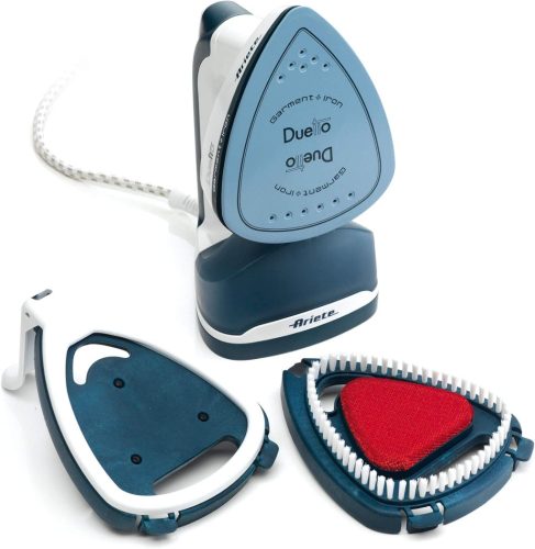 Ariete 6246 Duetto Gőzölős Vasaló, 1000W, 0.18L Tartály, Két Funkciós Használat, 180°-ban Forgatható Fej, Gyors Fűtési Idő, Fehér/Kék