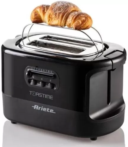 Ariete 159 Toastime Kenyérpirító 700 W, 2 Szeletes, Fekete, Rozsdamentes Acél