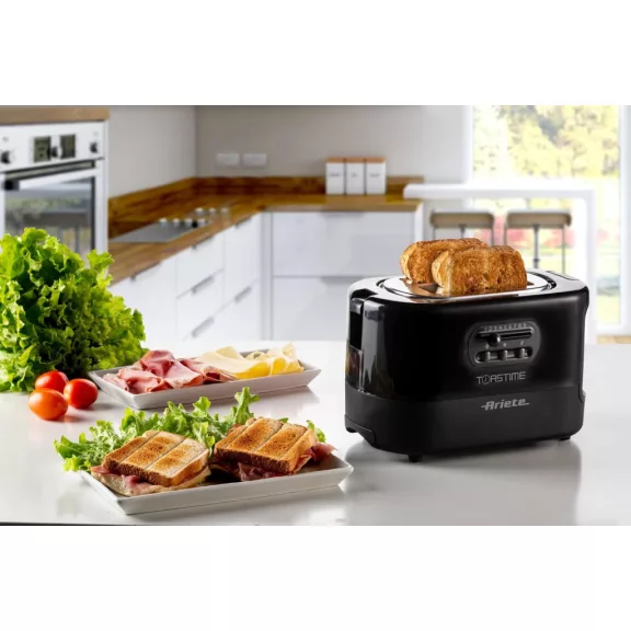 Ariete 159 Toastime Kenyérpirító 700 W, 2 Szeletes, Fekete, Rozsdamentes Acél Ariete 159 Toastime Kenyérpirító 700 W, 2 Szeletes, Fekete, Rozsdamentes Acél