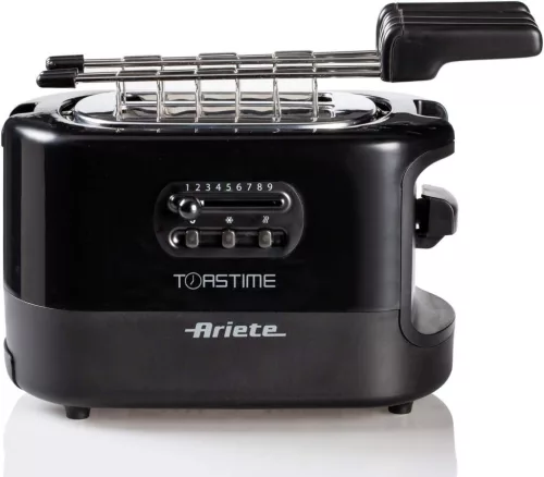 Ariete 159 Toastime Kenyérpirító 700 W, 2 Szeletes, Fekete, Rozsdamentes Acél