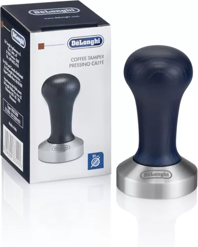 De'Longhi DLSC058 Kávétömörítő - Kalibrált Rozsdamentes Acél Alap, Fa Nyél, 51 mm Átmérő
