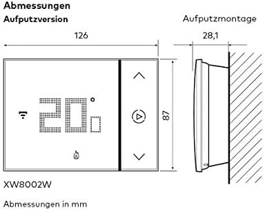 Bticino Smarther2 WiFi Okos Termosztát, Okos Otthon Kompatibilis, 5-40 °C Hőmérséklet Tartomány, LED Kijelző, Fali Kivitel, 0.5 °C Lépésköz, App Vezérlés, Fehér