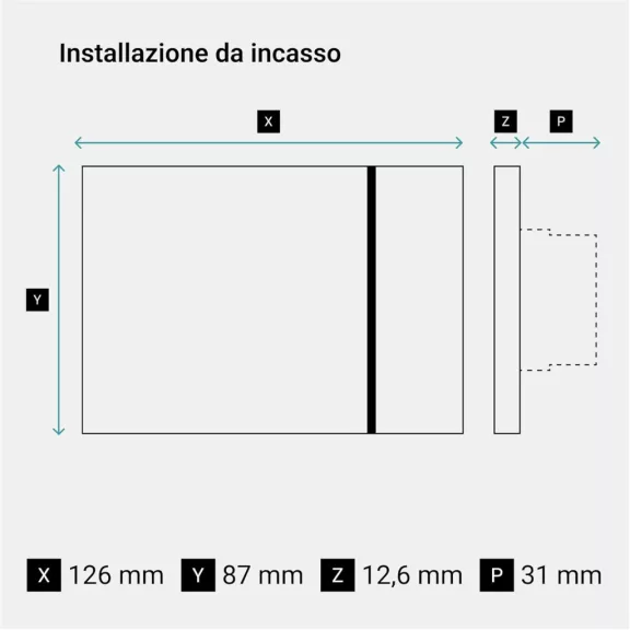 Bticino Smarther 2 SXW8002 Beépíthető Okos Termosztát, Wi-Fi, Programozható, Fűtés És Hűtés, Home + Control App, Alexa, Google Assistant, Apple HomeKit, Fehér