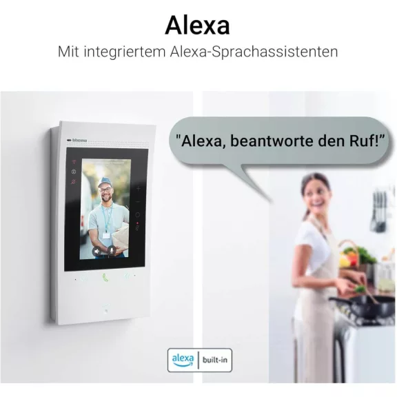 Bticino Classe 300EOS With Netatmo Video Kaputelefon, Wi-Fi, Alexa Hangasszisztens, 13 cm Érintőkijelző, App Home+Security, 2-eres Technológia, 30 W, 230 V, Fehér