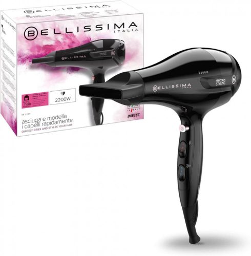 Bellissima Hair Dryer S9 2200 Hajszárító és Formázó, 2200 W, 8 Légáramlási Hőmérséklet Kombináció, Pontos Fúvóka, Hideg Levegő Funkció