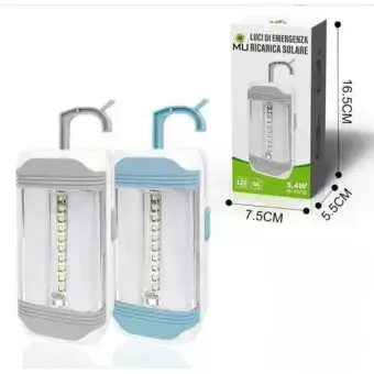 Mulin BL-7671B újratölthető LED lámpa (16,5 cm) – 5,4W-os teljesítmény, USB és napelemes töltés, hordozható kampós kialakítás