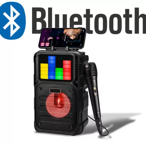 Mulin KP-558 hordozható karaoke bluetooth hangszóró beépített mikrofonnal - 5 W, 1200 mAh akkumulátor
