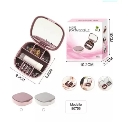 Mulin Mini ékszertartó doboz tükörrel - Kompakt tárolás utazáshoz (80756)