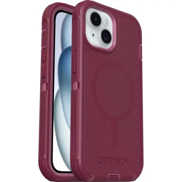   OtterBox Defender Series MagSafe Tok, iPhone 16e 15 14 13, Háromrétegű Védelem, Ütésálló, Cseppálló, Portvédelem, Vezeték Nélküli Töltés, Foxberry Pink