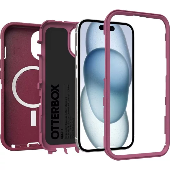 OtterBox Defender Series MagSafe Tok, iPhone 16e 15 14 13, Háromrétegű Védelem, Ütésálló, Cseppálló, Portvédelem, Vezeték Nélküli Töltés, Foxberry Pink OtterBox Defender Series MagSafe Tok, iPhone 16e 15 14 13, Háromrétegű Védelem, Ütésálló, Cseppálló, Portvédelem, Vezeték Nélküli Töltés, Foxberry Pink