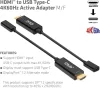 Club 3D CAC-1333 HDMI USB Type C Aktív Adapter, 4K 60Hz, DP 1.2 Alternate Mode, High Speed, Monitor, Projektor, Tablet Kompatibilis, Fekete