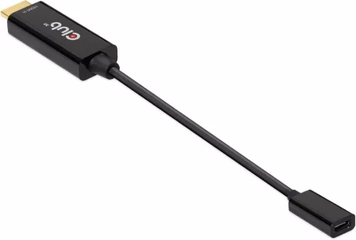Club 3D CAC-1333 HDMI USB Type C Aktív Adapter, 4K 60Hz, DP 1.2 Alternate Mode, High Speed, Monitor, Projektor, Tablet Kompatibilis, Fekete