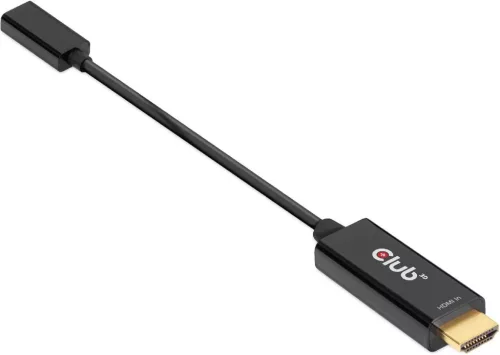 Club 3D CAC-1333 HDMI USB Type C Aktív Adapter, 4K 60Hz, DP 1.2 Alternate Mode, High Speed, Monitor, Projektor, Tablet Kompatibilis, Fekete
